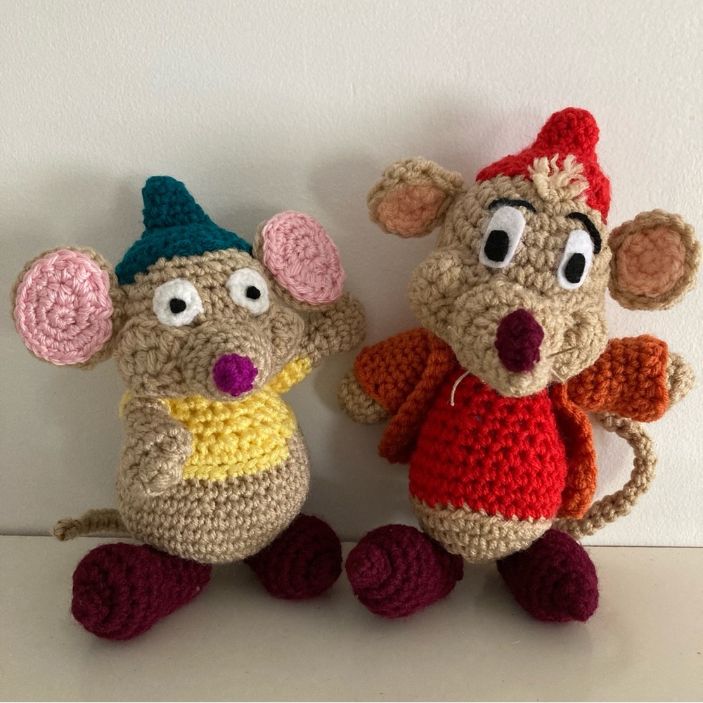 Disney Cinderella Handmade Crochet Gus and Jaq